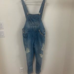 Zara Ripped Denim Jumper in Large